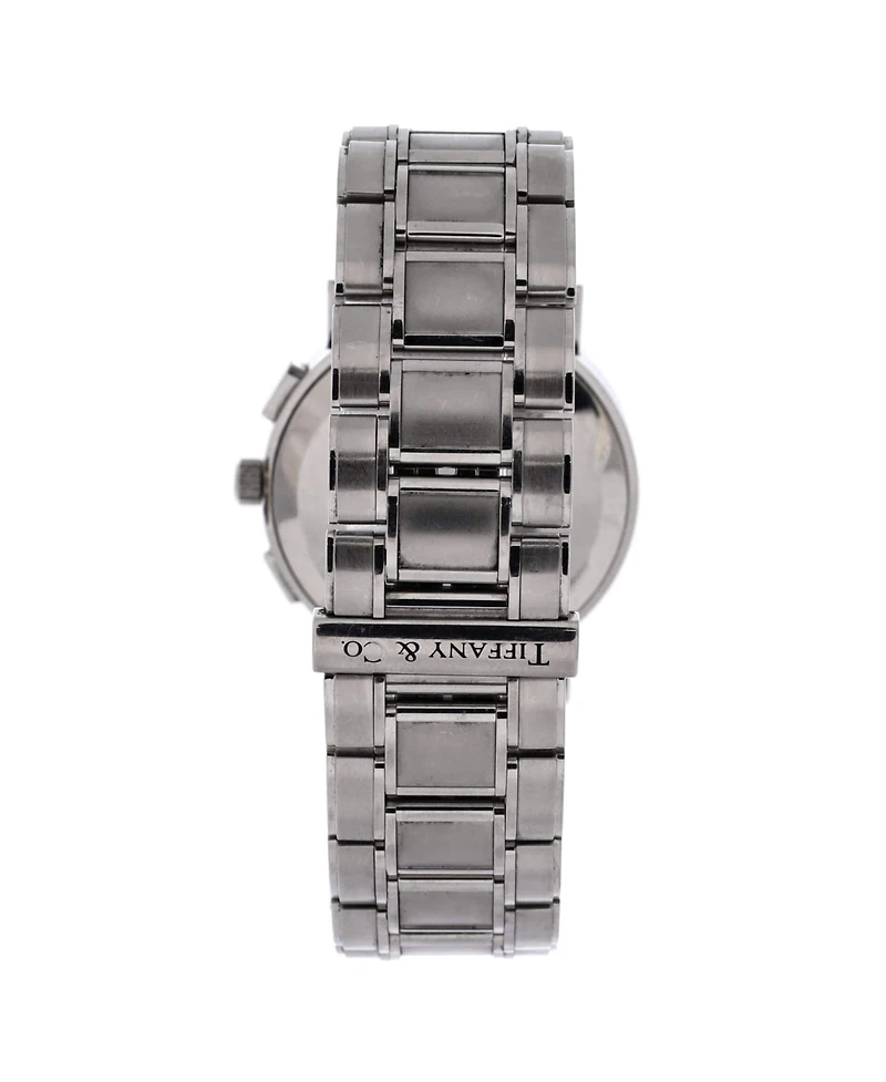 Pre-Owned Tiffany & Co Atlas Date Chronograph Quartz Watch in Stainless Steel 35mm