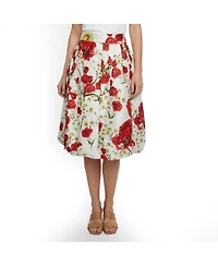 Pre-Owned Dolce & Gabbana Women's Floral Printed Cotton And Silk Pleated Skirt