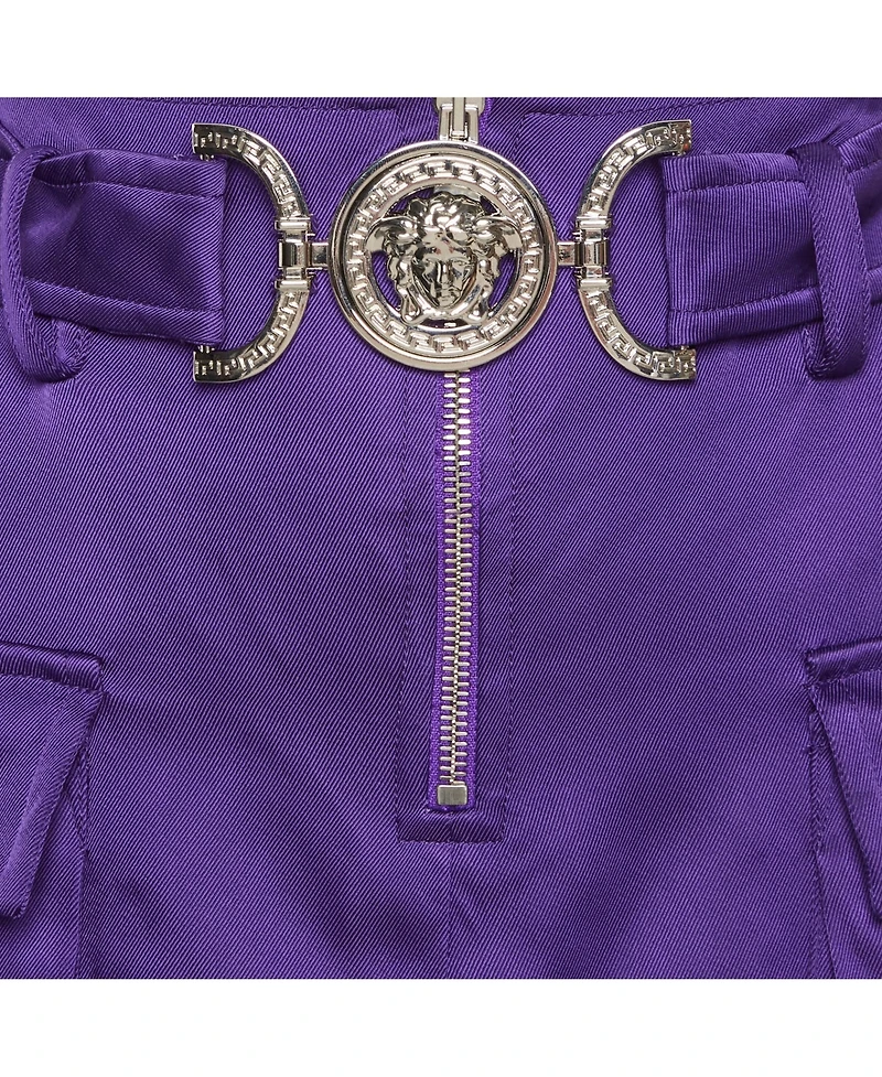Pre-Owned Versace Women's Viscose Medusa Head-Motif Miniskirt