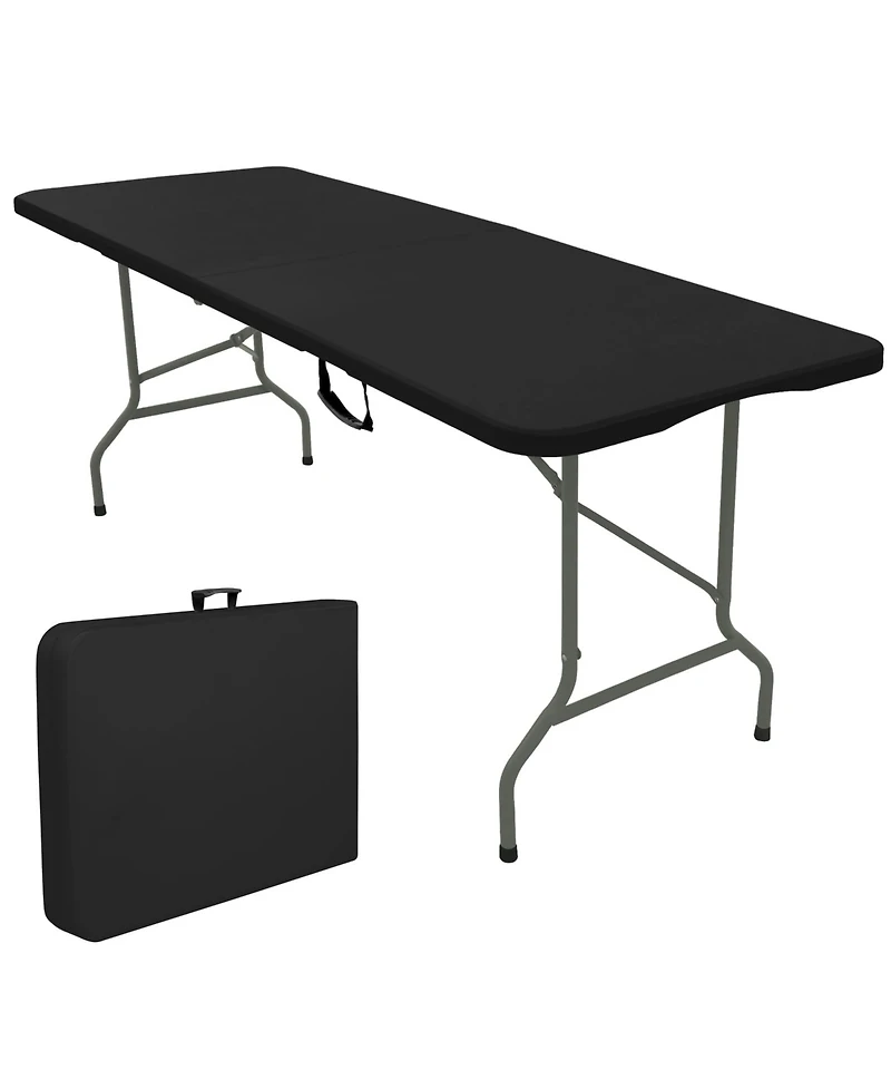 Piscifun Set Of 2 Folding Tables Carrying Handle Lightweight Portable Plastic Camping Steel Indoor Outdoor Party Dining Wedding Events Picnic