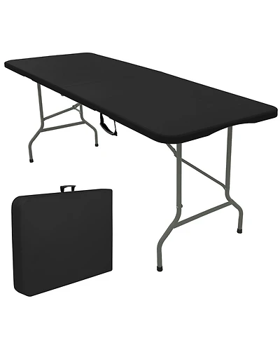 Piscifun Set Of 2 Folding Tables Carrying Handle Lightweight Portable Plastic Camping Steel Indoor Outdoor Party Dining Wedding Events Picnic