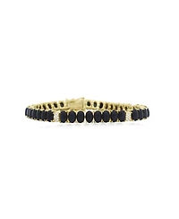 The Lovery Oval Onyx Cz Tennis Bracelet 14K Gold-Plated Sterling Silver