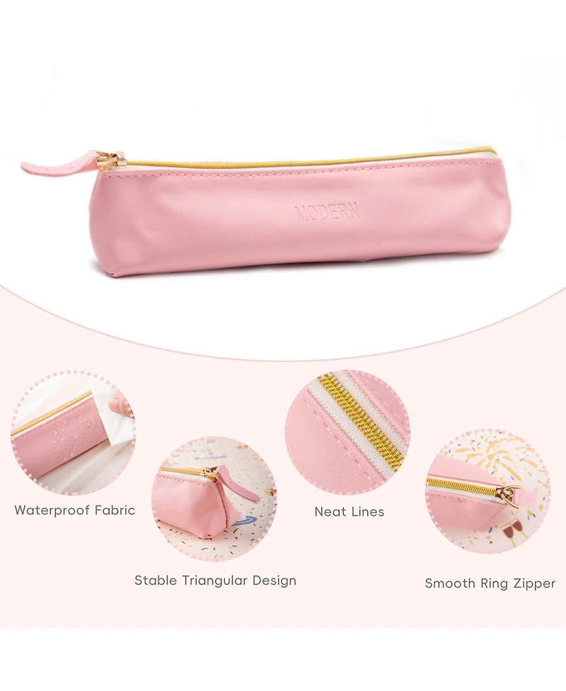 Danrong Small Pencil Cases Pouch Zipper Makeup Bag Multi-function Stationery Organizer Home Office Vacation