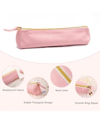 Danrong Small Pencil Cases Pouch Zipper Makeup Bag Multi-function Stationery Organizer Home Office Vacation