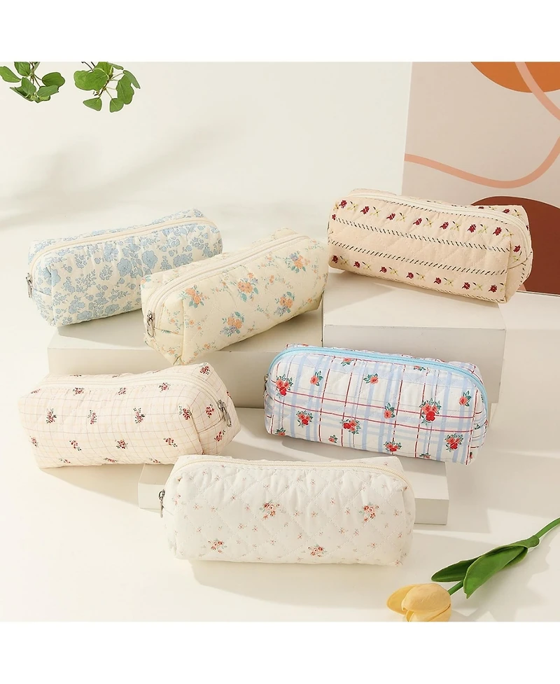 Danrong Pencil Case Pen Bag Pouch Holder Box Organizer Makeup Cute Corduroy Canvas Lightweight Travel School Gift
