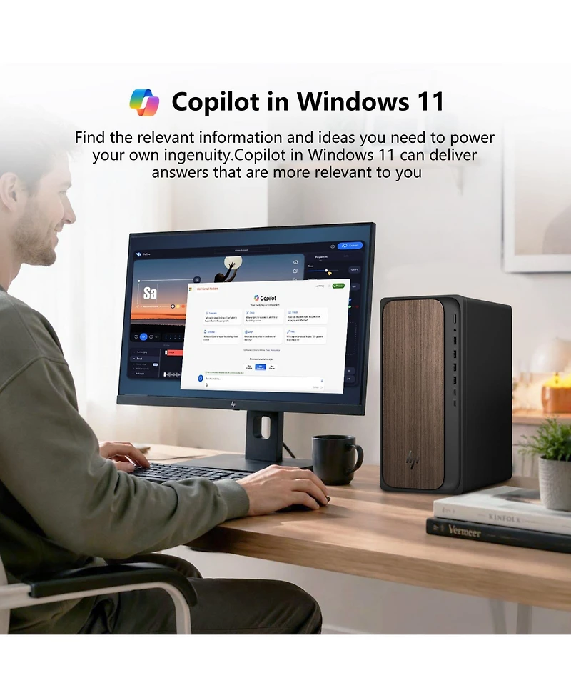 Hp OmniDesk M03 Business Desktop, Core Ultra 7 265, Intel Graphics, 32GB DDR5, 1TB Ssd, Wi-Fi 6, Wired Kb and Mouse, Win11 Home