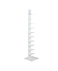 HomeRoots 60" Metal Ten Shelf Modern Tower Bookcase