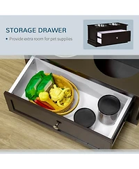 Ruie Elevated Dog Bowls with Storage Drawer Raised Feeder for Large Dogs