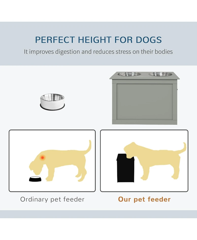 Ruie Raised Dog Bowls Elevated Feeding Station with Top Storage for Large Dogs