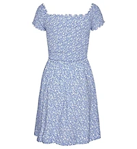 Lascana Women's Viscose Printed Smocked Pattern A-Line Short Dress