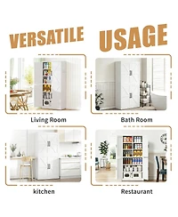 Streamdale Furniture Steel Kitchen Pantry Storage Cabinet with Adjustable Shelves