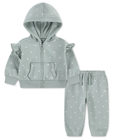 abercrombie kids Baby Girls' Flutter Full-Zip Hoodie and Joggers, 2-Piece Set