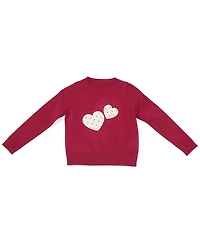 CeCe Girls' 4-16 Crewneck Sweater with Bow and Heart
