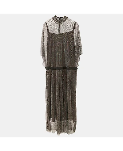 Pre-Owned Dolce & Gabbana Women's Rhinestone Embellished Oversized Maxi Dress