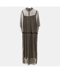 Pre-Owned Dolce & Gabbana Women's Rhinestone Embellished Oversized Maxi Dress