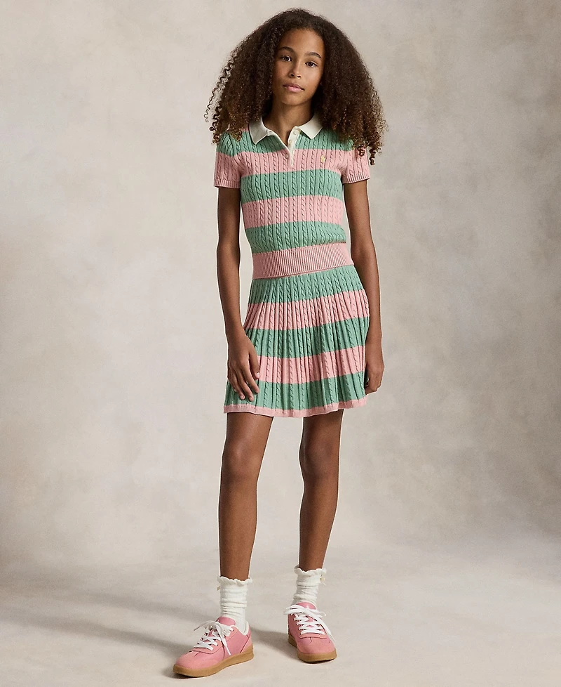 Polo Ralph Lauren Girls' 7-16 Short-Sleeve Sweater and Skirt, 2-Piece Set