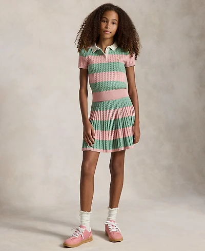 Polo Ralph Lauren Girls' 7-16 Short-Sleeve Sweater and Skirt, 2-Piece Set