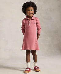 Polo Ralph Lauren Girls' 2T-6X Stretch Mesh Long-Sleeve Dress