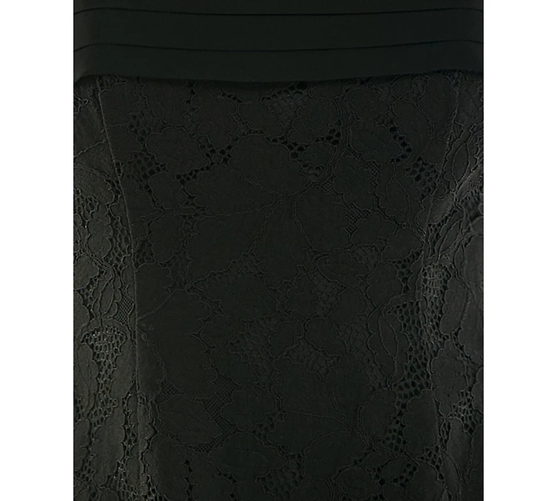 City Studios Juniors' Pleated Top Short Lace Dress