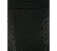City Studios Juniors' Pleated Top Short Lace Dress