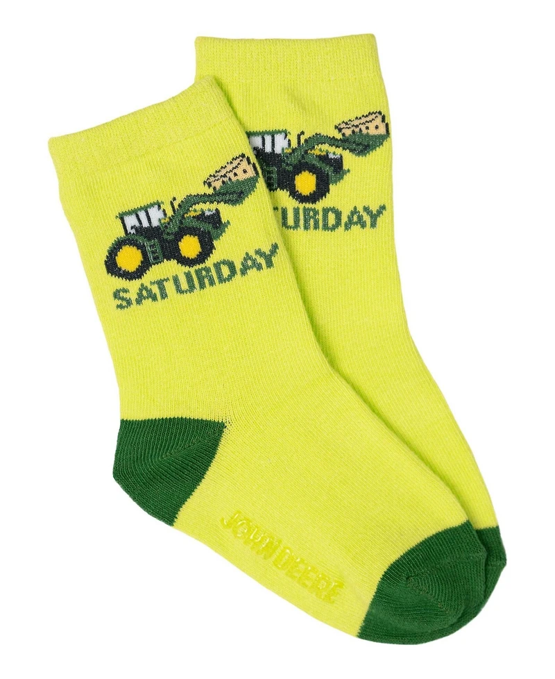 John Deere Little Boys' ( 4 -6 ) Non-Slip Grip 7-Pack Crew Socks