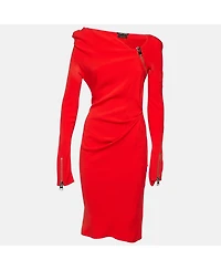 Pre-Owned Tom Ford Women's Silk Draped Zip Detail Short Dress