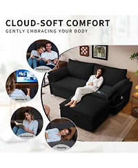 Streamdale Furniture 85-Inch Convertible Plush Sofa Bed