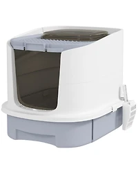 Ruie Covered Cat Litter Box with Top Entry Drawer and Scoop