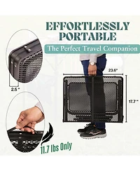 Piscifun Folding Table Carry Bag Storage Wing Panels Adjustable Height Portable Outdoor Camping Bbq Picnic Beach Grill