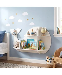 Slickblue Wall Mounted Floating Dolphin Shelves Storage Rack