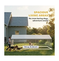 Ruie Heavy Duty Chain Link Outdoor Dog Run with Waterproof Roof
