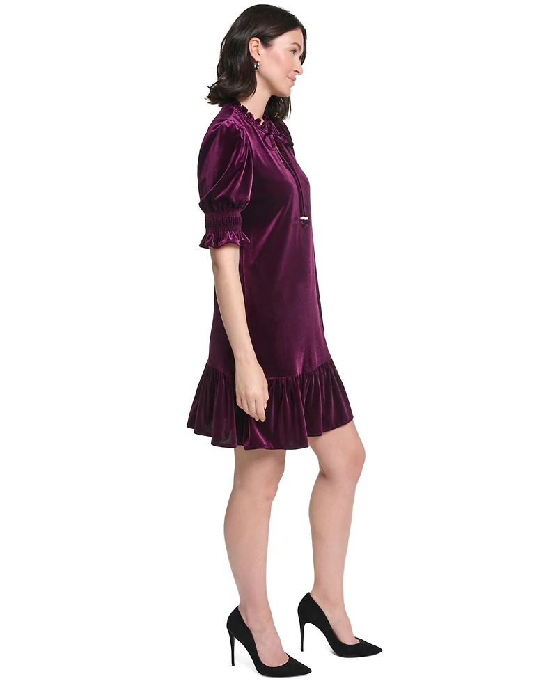 Jessica Howard Women's Tie-Neck Velvet Dress