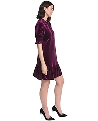Jessica Howard Women's Tie-Neck Velvet Dress