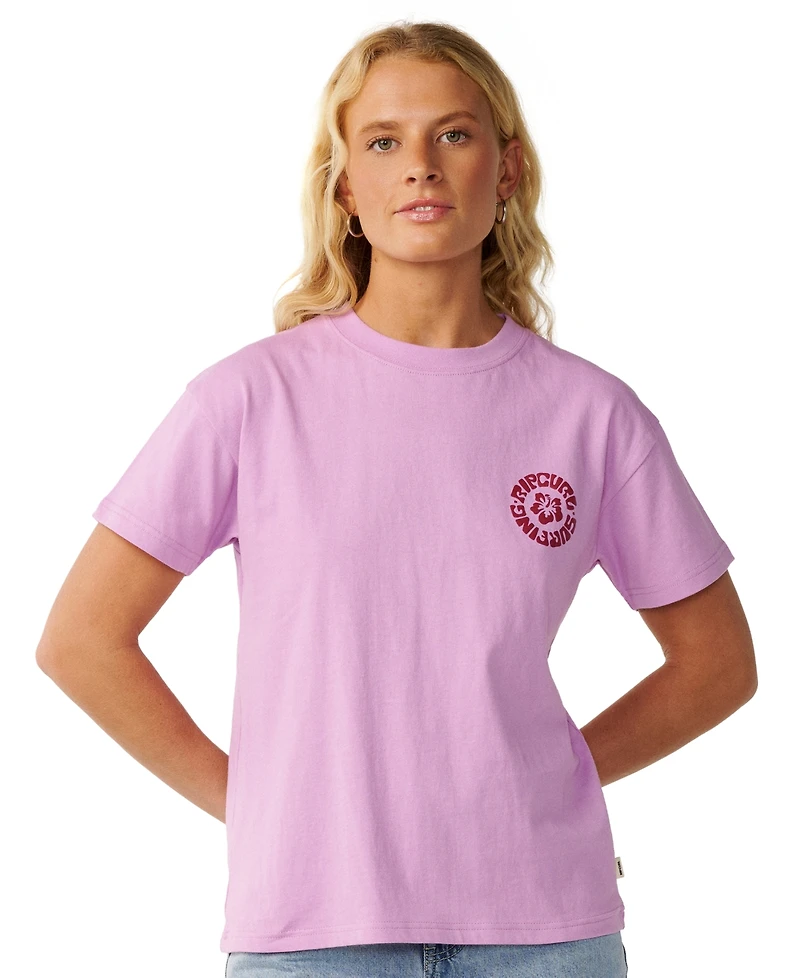 Rip Curl Women's Surf Puff Party Pack Graphic Relaxed Crewneck T-Shirt