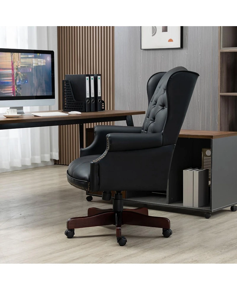 Streamdale Furniture Ergonomic Executive Office Chair - Thick Padded Pu Leather Desk Chair