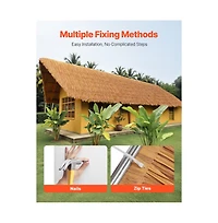 Sugift Artificial Thatch Roof Mexican Style Tiki Bar Hut Roofing Waterproof Fire Resistant