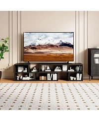 Streamdale Furniture Adjustable Modular Tv Stand with Open Storage and Multi-Compartments