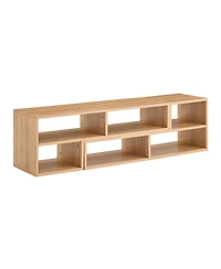 Streamdale Furniture Modular Freestyle Light Wood Adjustable Media Console with Open Storage