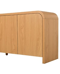 Streamdale Furniture Farmhouse Curved Edge Tv Stand for TVs up to 70" with Large Cabinets