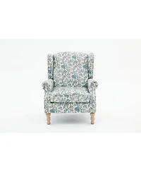 Streamdale Furniture Modern Floral Accent Chair with Retro Wood Legs