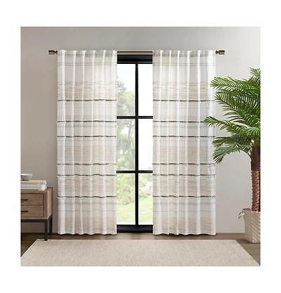Avobird Cotton Printed Curtain Panel with tassel trim and Lining Only 1 Piece Panel