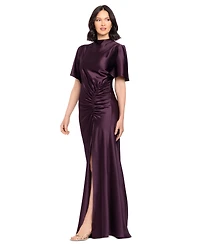 Betsy & Adam Women's Flutter-Sleeve Gown