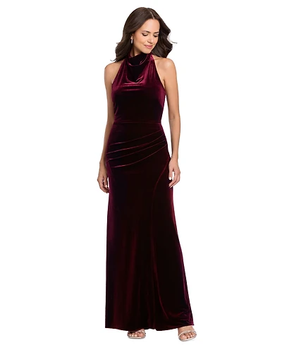 Betsy & Adam Women's Halter Neck Gown