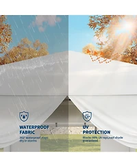 homfan 10x10 ft Pop Up Canopy with Sidewalls, Sandbags and Carry Bag