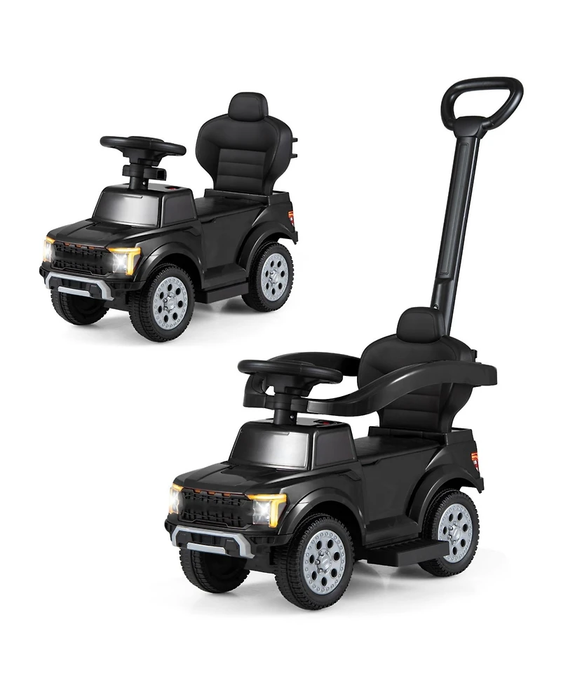 Slickblue Toddler 3-in-1 Push Car Ride-On with Safety Guard and Handle