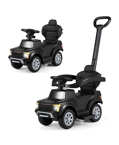 Slickblue Toddler 3-in-1 Push Car Ride-On with Safety Guard and Handle