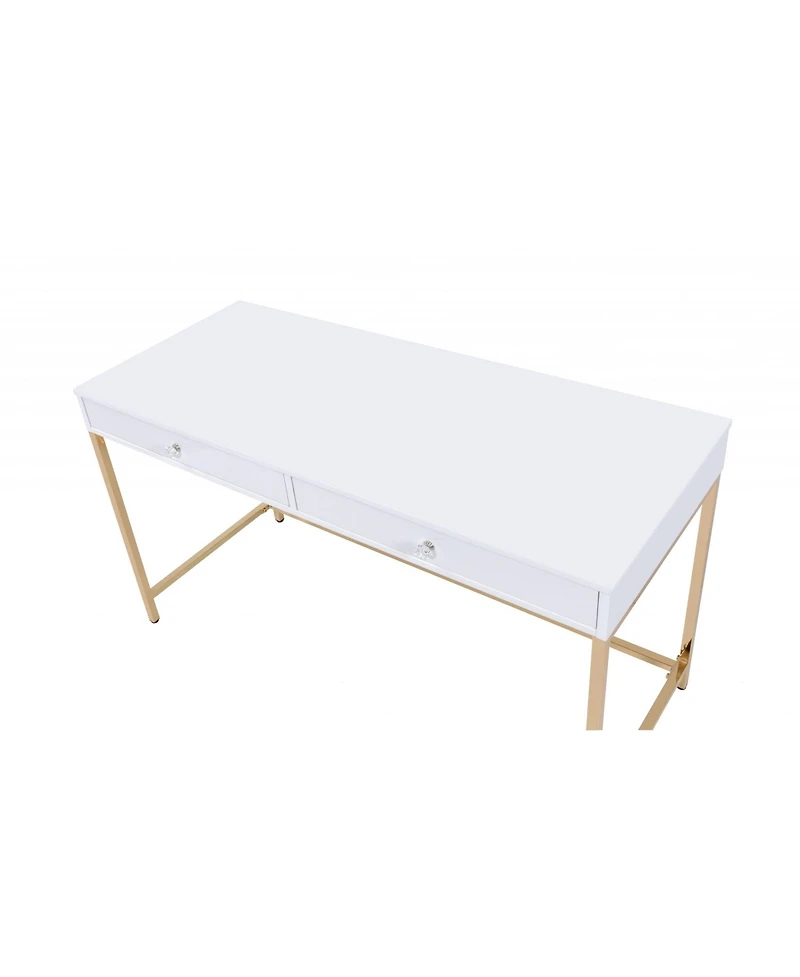 HomeRoots 47" Computer Desk With Two Drawers