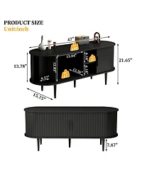 Streamdale Furniture 47" Modern Tv Console with Storage and Sliding Door