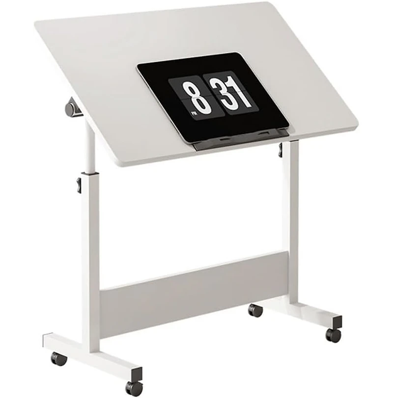 homfan Adjustable Standing Desk on Wheels, 31.5"x15.7" Foldable Laptop Table with Locking Casters,