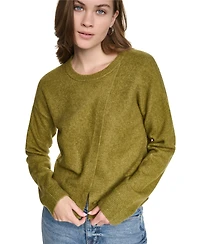 Dkny Jeans Women's Crewneck Cardigan with Asymmetric Closure